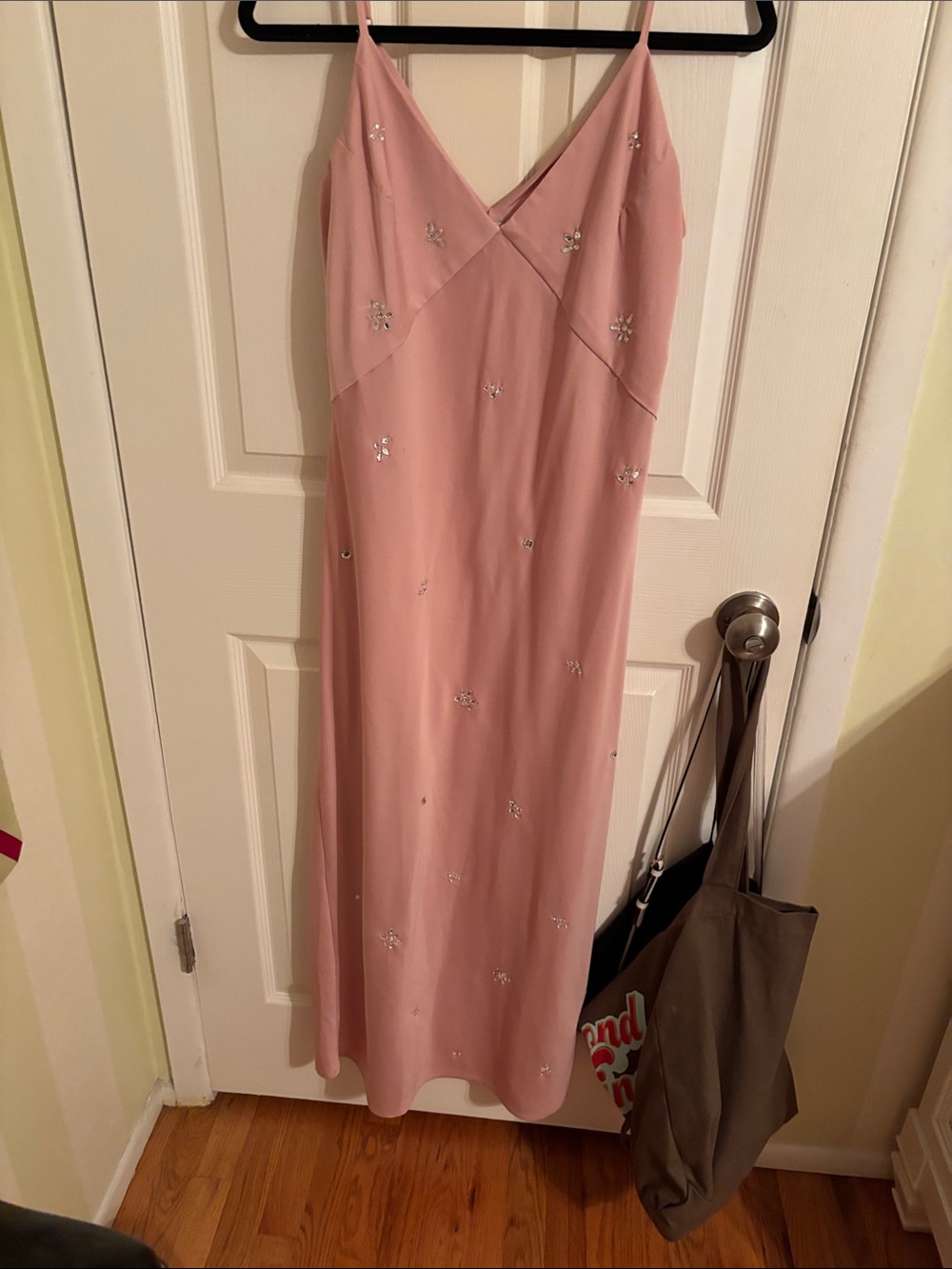 Target Blush Pink Beaded Slip Maxi Dress